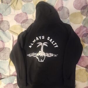 Always Salty Black Graphic Hoodie Jacket